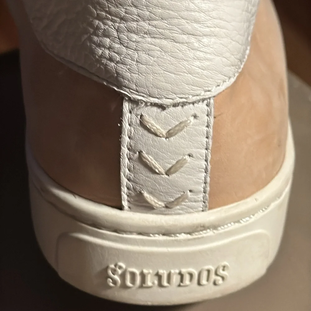 Soludos The Ibiza classic sneaker leather‎ Women's champagne white Sneakers 9.5